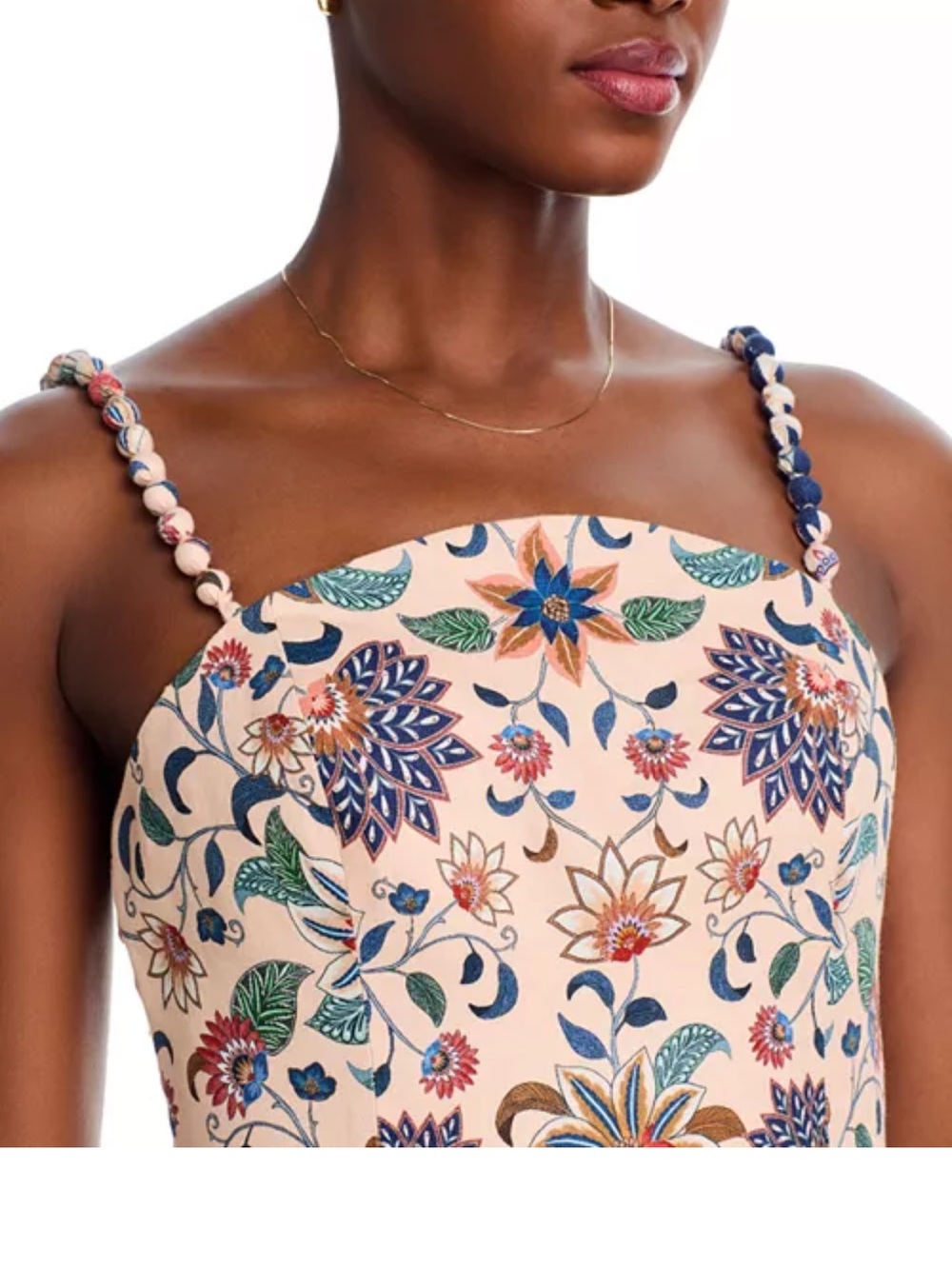 FARM Rio Cream Floral Midi Dress with Navy Border - Picture 4 of 8